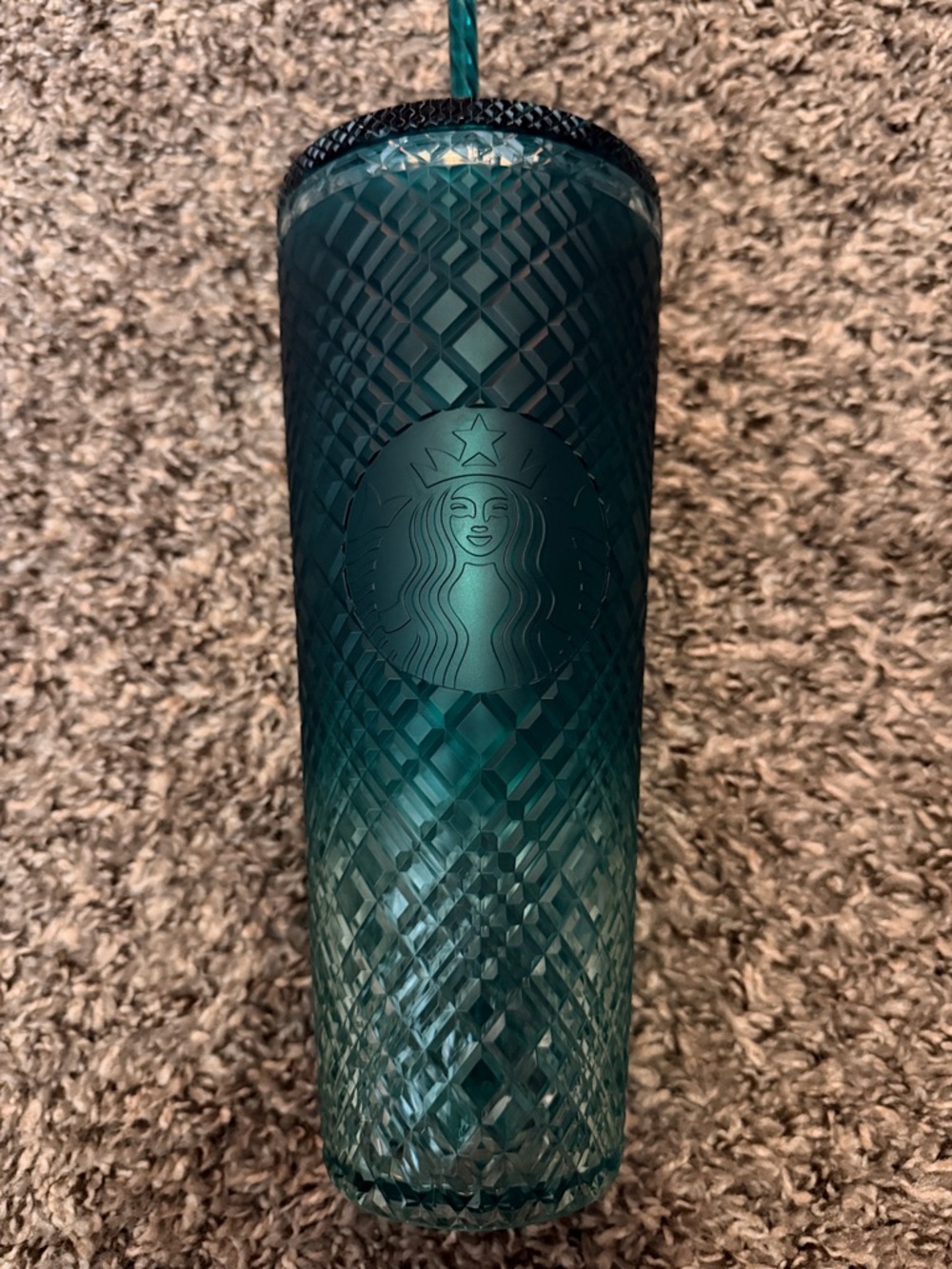Starbucks 2023 Spring Teal Jeweled Green Blue Ombre Cold Cup Tumbler 24oz NEW